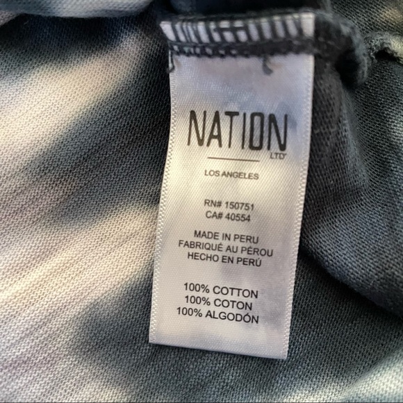 NATION LTD Purple Green Blue Tie Dye V-Neck Long Sleeve Top Women’s Size Medium - Picture 9 of 11